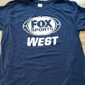 Fox Sports ⚽️ 🏈 West Men's Vintage Navy T-Shirt 💯 Cotton